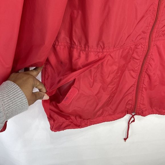 Casual Gear Rain Hooded Mens Large Red Long Sleeve Full Zip Jacket - Picture 11 of 14